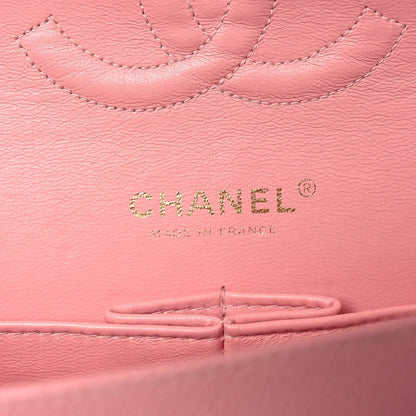 Caviar Quilted Medium Double Flap Pink
