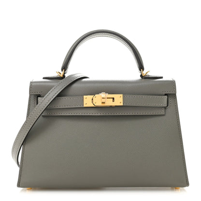 Madame Calfskin Mini Kelly Sellier 20 Gris Meyer