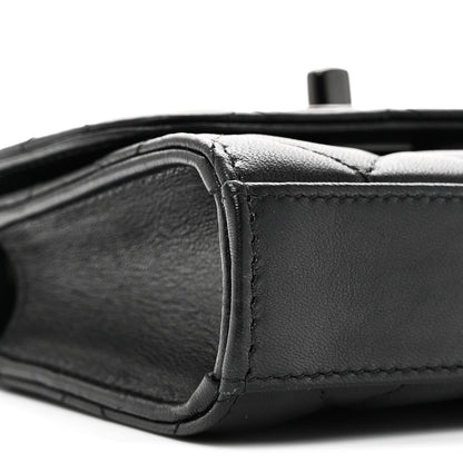 Lambskin Quilted Mini Trendy CC Clutch With Chain So Black