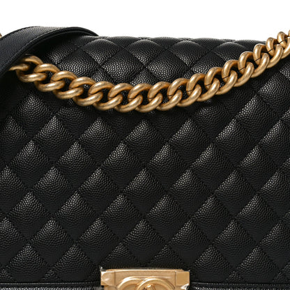 Caviar Quilted New Medium Boy Flap Black