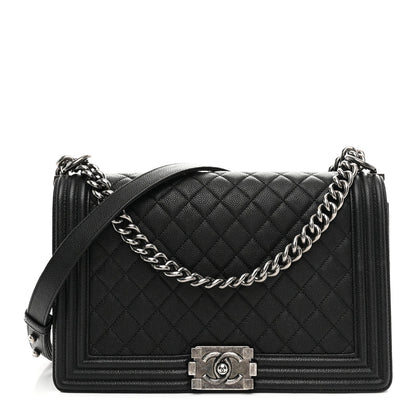 Caviar Quilted New Medium Boy Flap Black