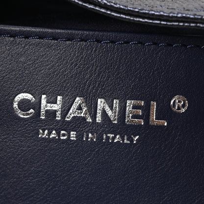 Metallic Caviar Quilted Mini Chanel 25 Handbag Dark Blue