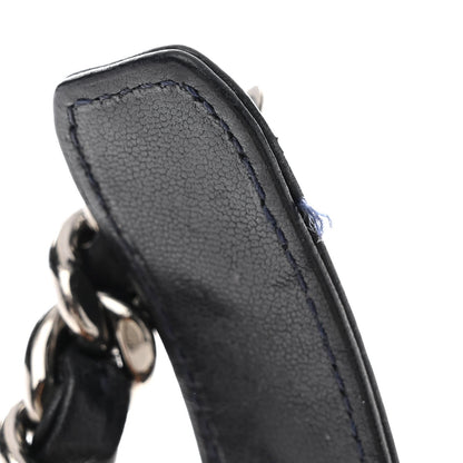 Crumpled Calfskin Shearling Sheepskin Quilted Medium Chanel 19 Flap Navy