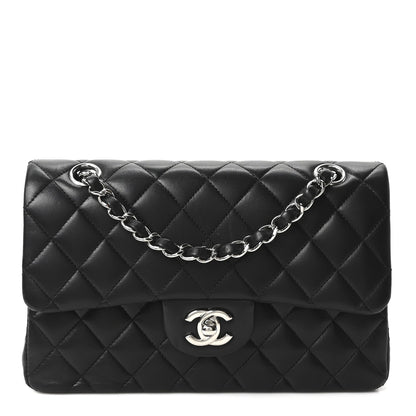 Lambskin Quilted Small Double Flap Black