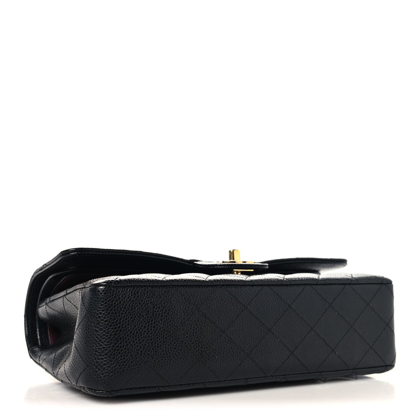 Caviar Quilted Medium Double Flap Black
