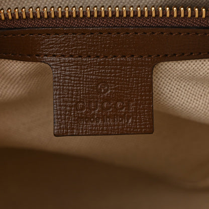 GG Supreme Monogram Azalea Calfskin Small Horsebit 1955 Top Handle Bag Beige Ebony Brown Sugar