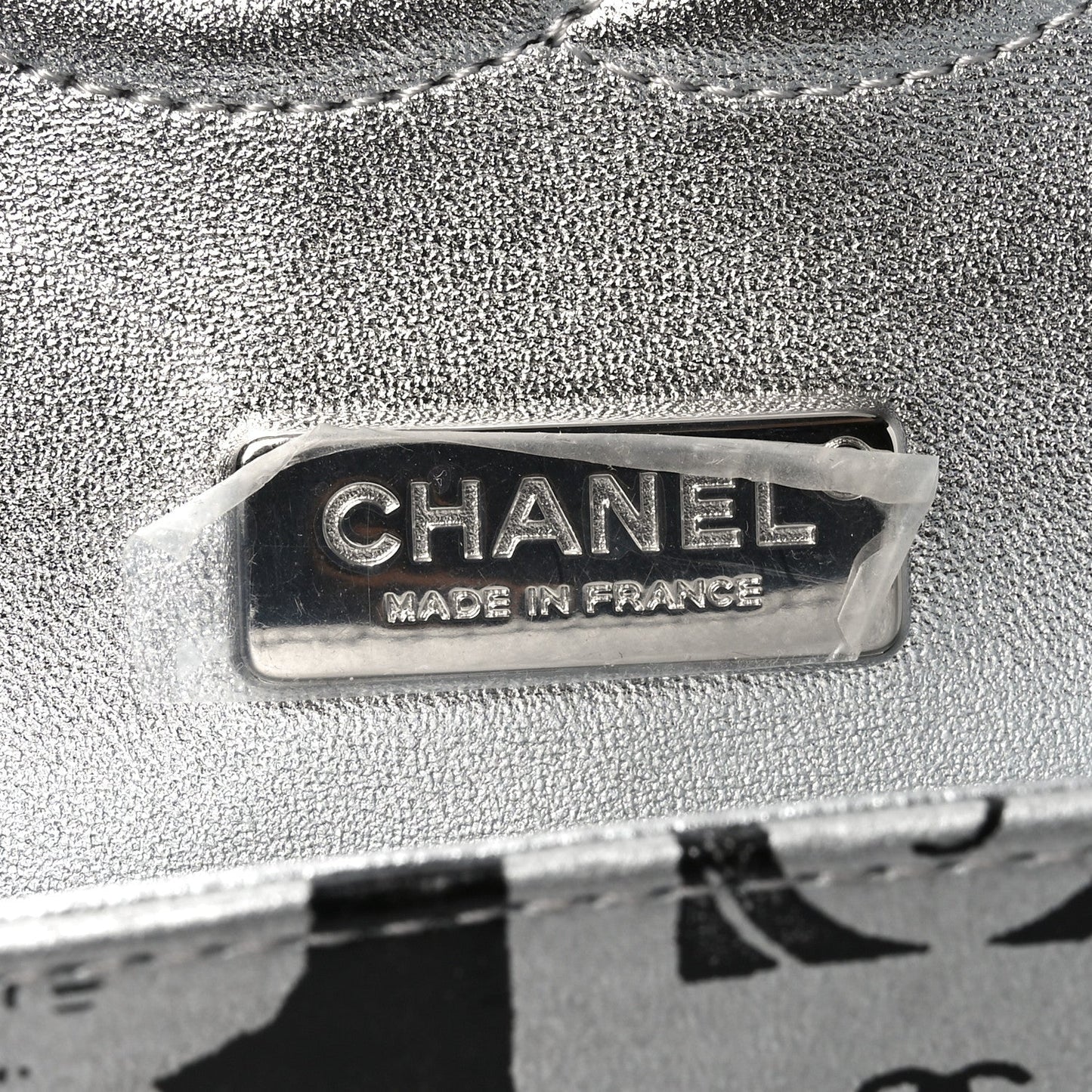 Lambskin Graffiti Printed Medium Double Flap Black Silver