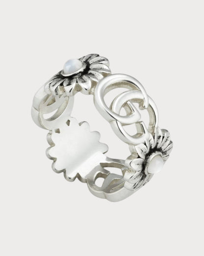 GUCCI Double G Mother of Pearl Ring 925 Silver(2 Colors)
