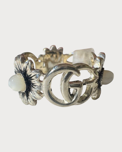 GUCCI Double G Mother of Pearl Ring 925 Silver(2 Colors)