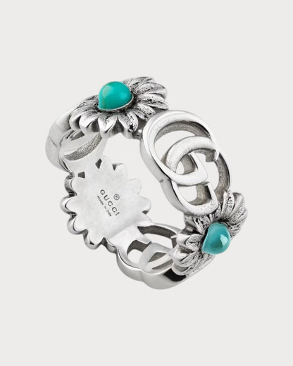 GUCCI Double G Mother of Pearl Ring 925 Silver(2 Colors)