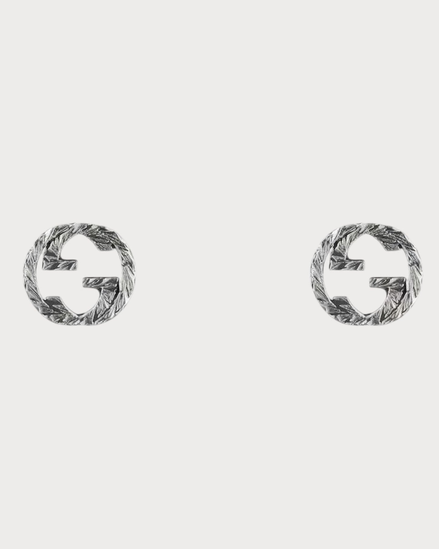 GUCCI Interlocking Stud Earrings Metal(Silver)