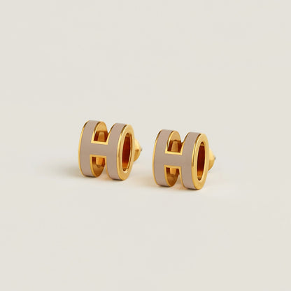 HERMES Gold Pop H Earrings Metal(Many/Gold)