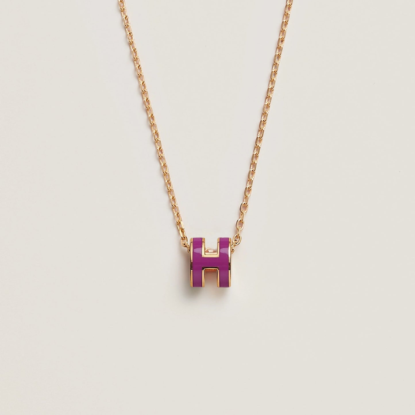 HERMES Gold Pop H Necklace Metal(Mini/Many)
