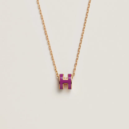 HERMES Gold Pop H Necklace Metal(Mini/Many)