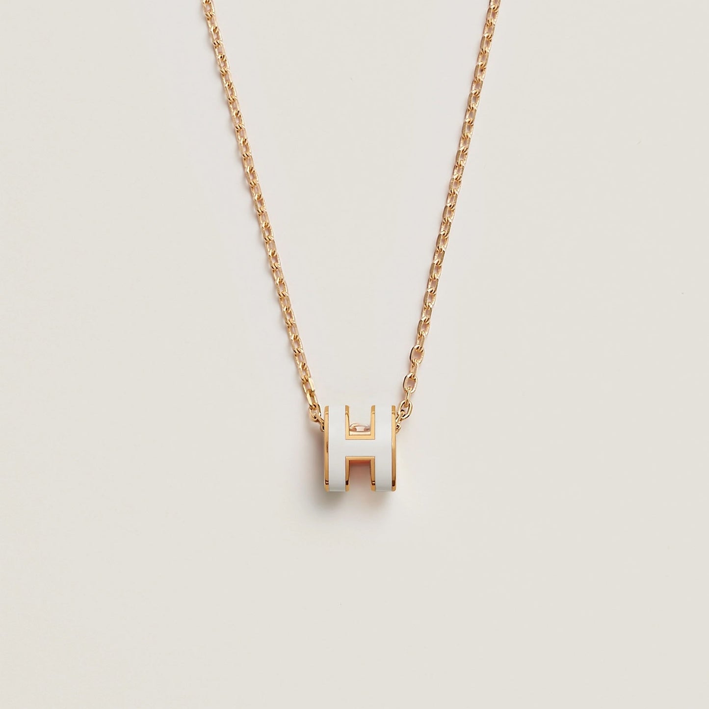 HERMES Gold Pop H Necklace Metal(Mini/Many)