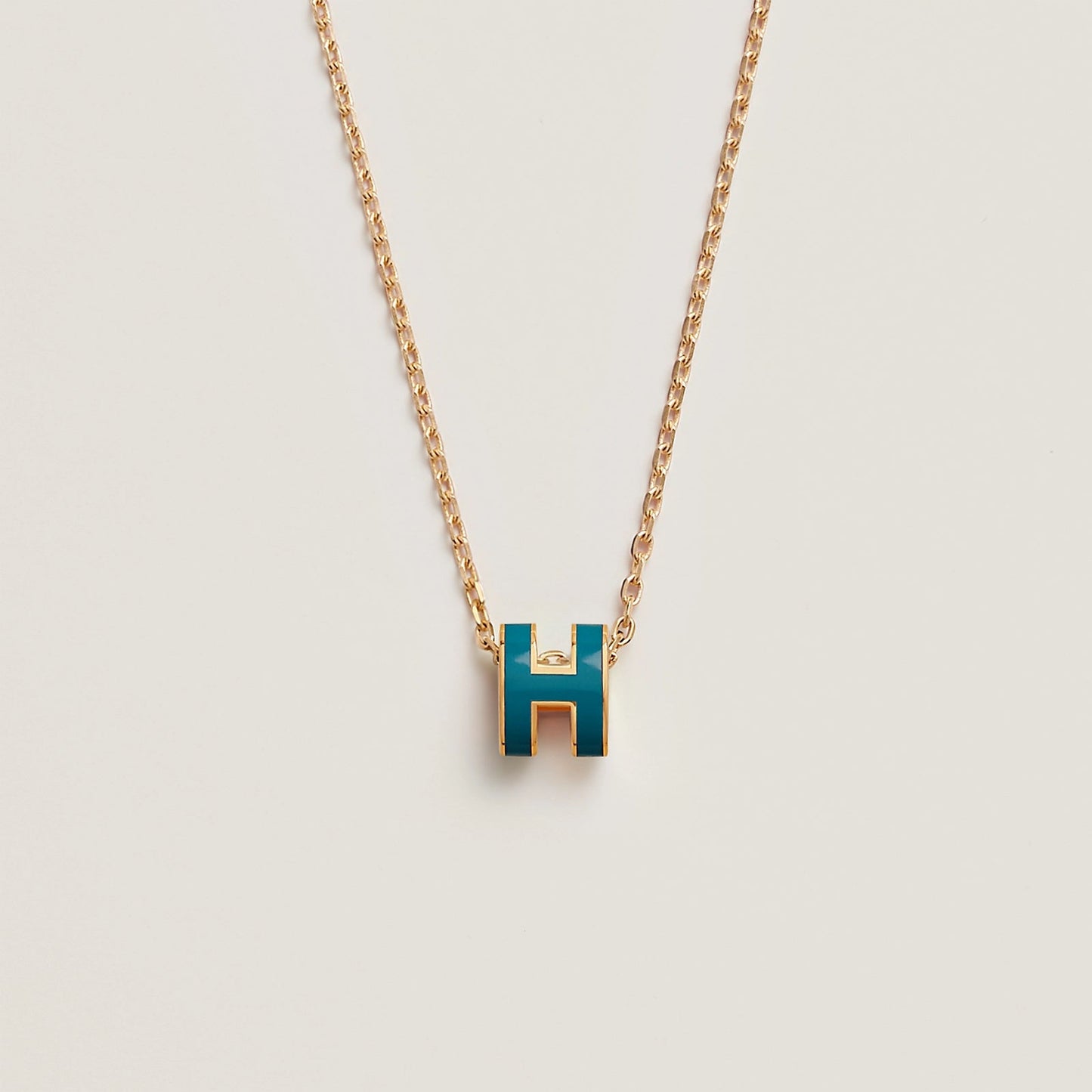 HERMES Gold Pop H Necklace Metal(Mini/Many)