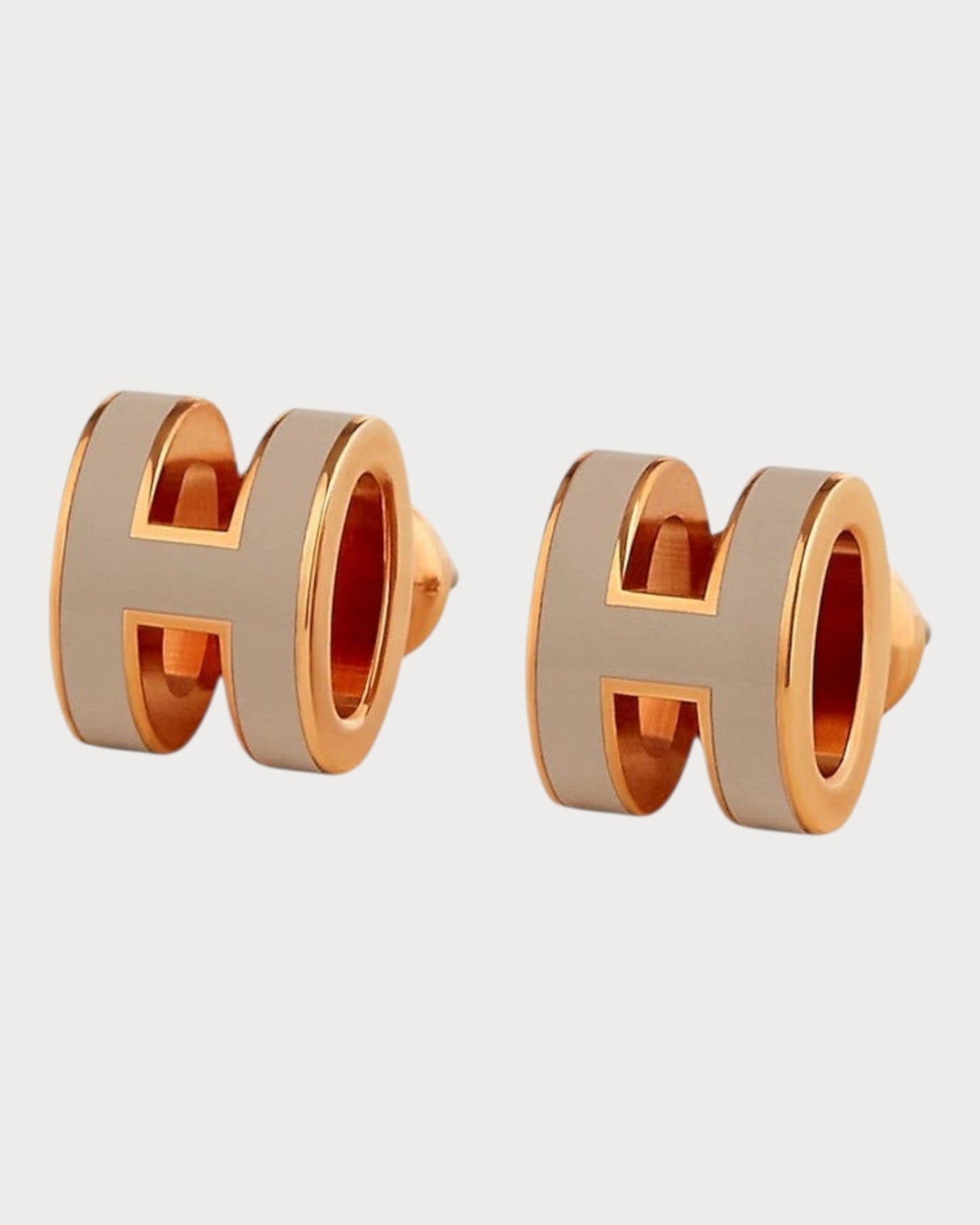 HERMES Rose Gold Pop H Earrings Metal(Mini/Many)