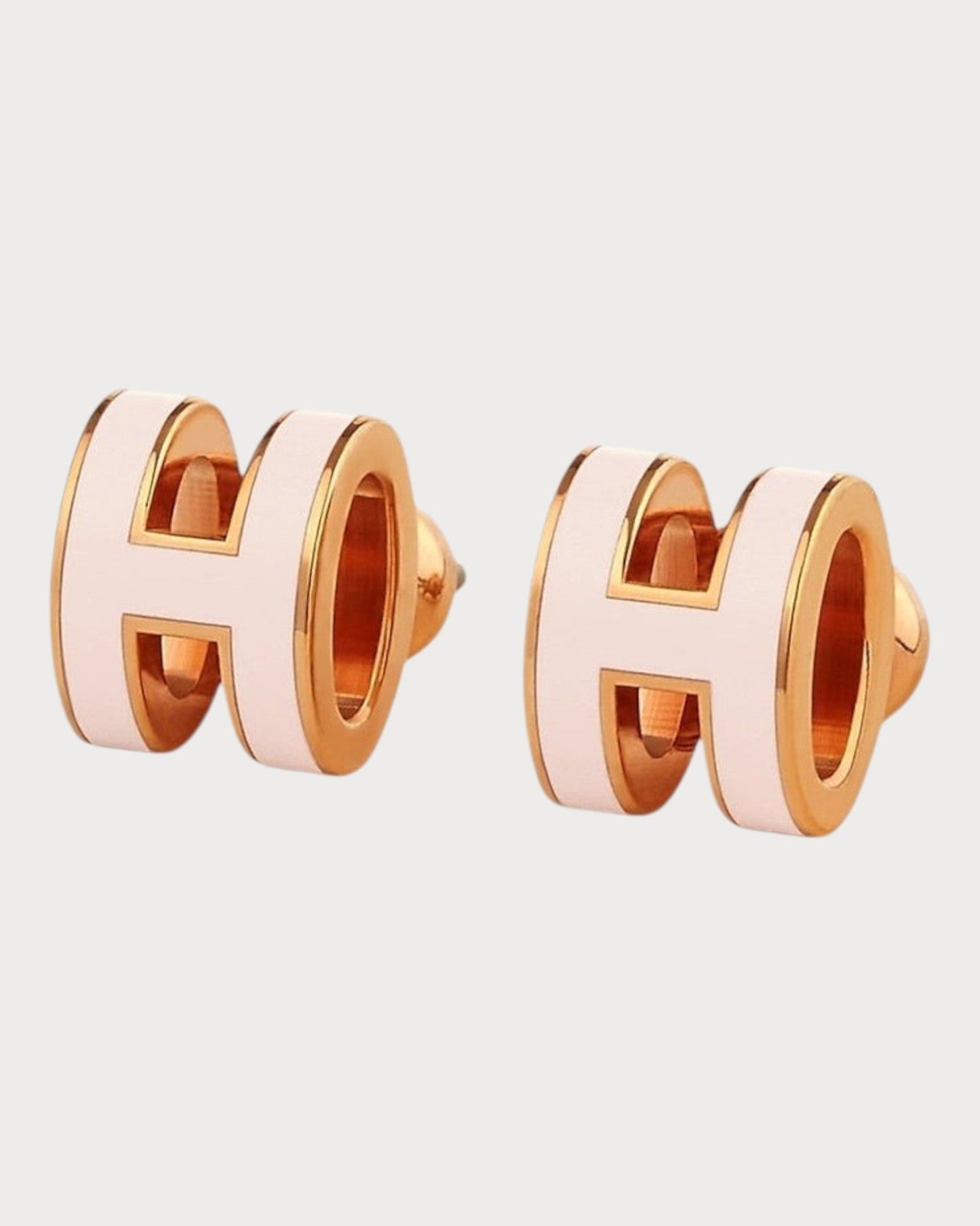 HERMES Rose Gold Pop H Earrings Metal(Mini/Many)