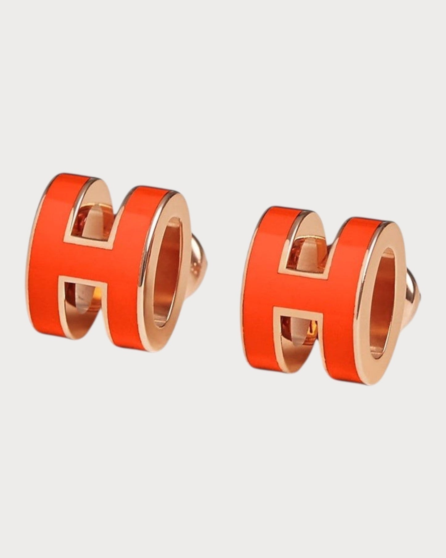 HERMES Rose Gold Pop H Earrings Metal(Mini/Many)