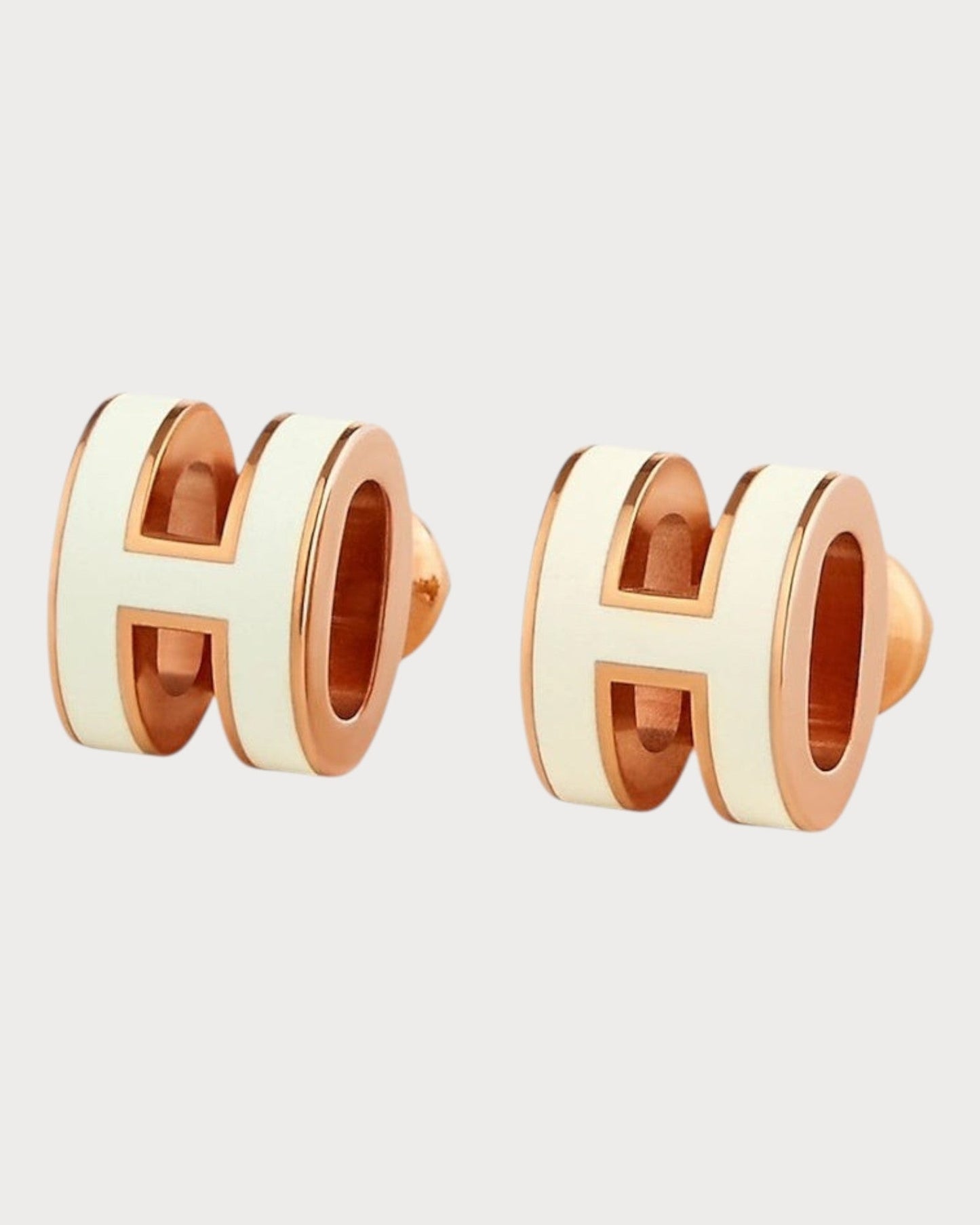 HERMES Rose Gold Pop H Earrings Metal(Mini/Many)