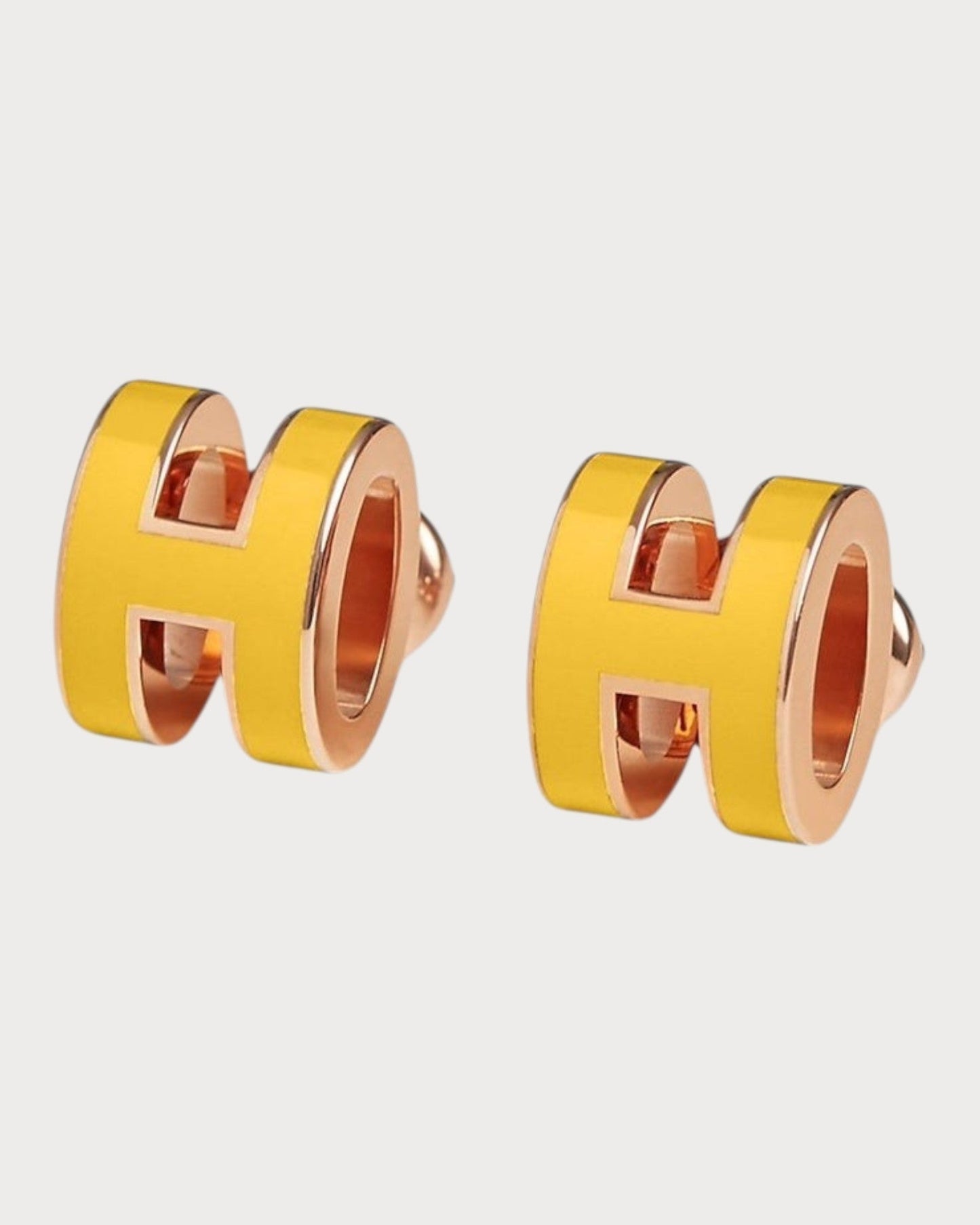 HERMES Rose Gold Pop H Earrings Metal(Mini/Many)