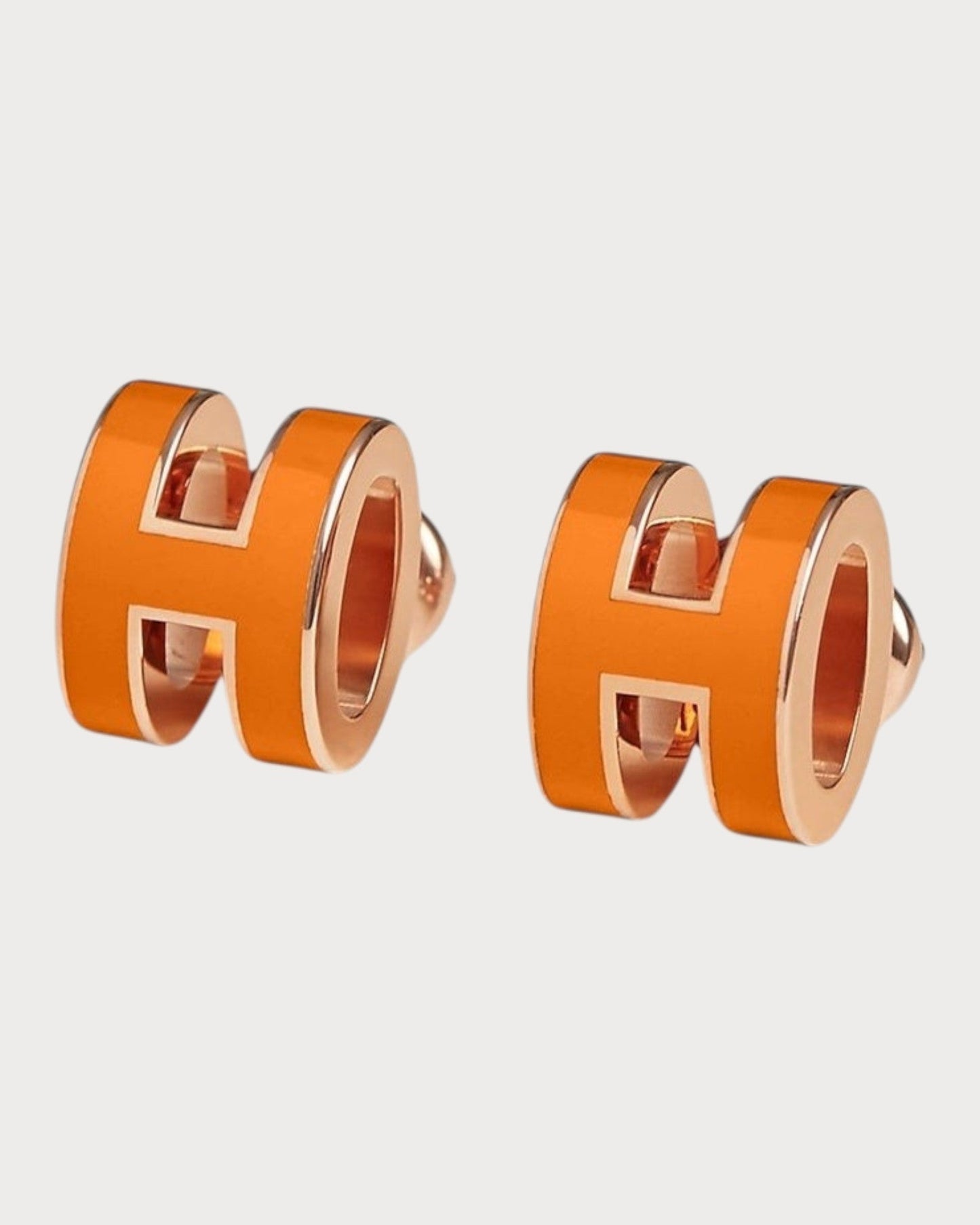 HERMES Rose Gold Pop H Earrings Metal(Mini/Many)