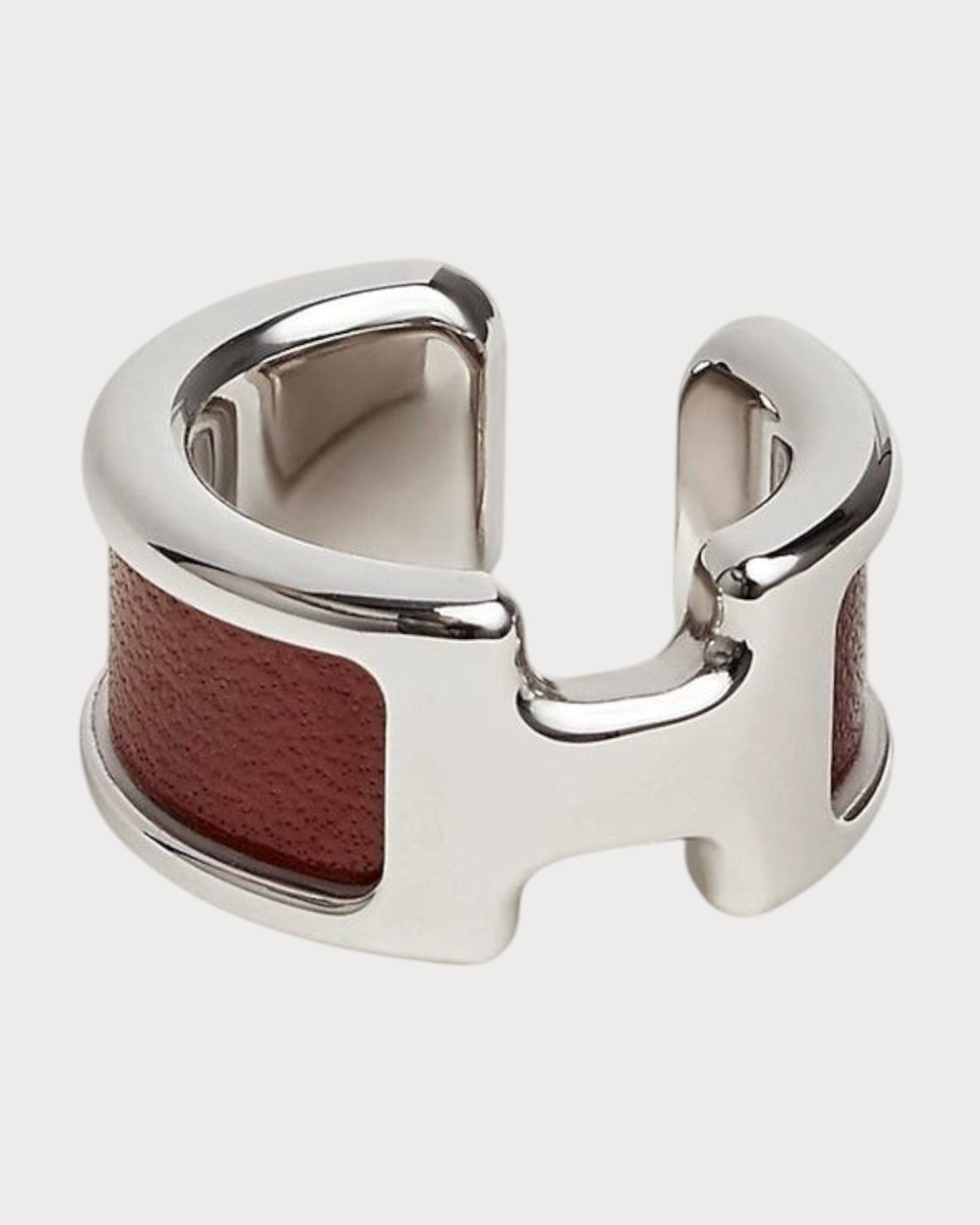 HERMES Olympe Ear Cuff Calfskin(Many/Silver)
