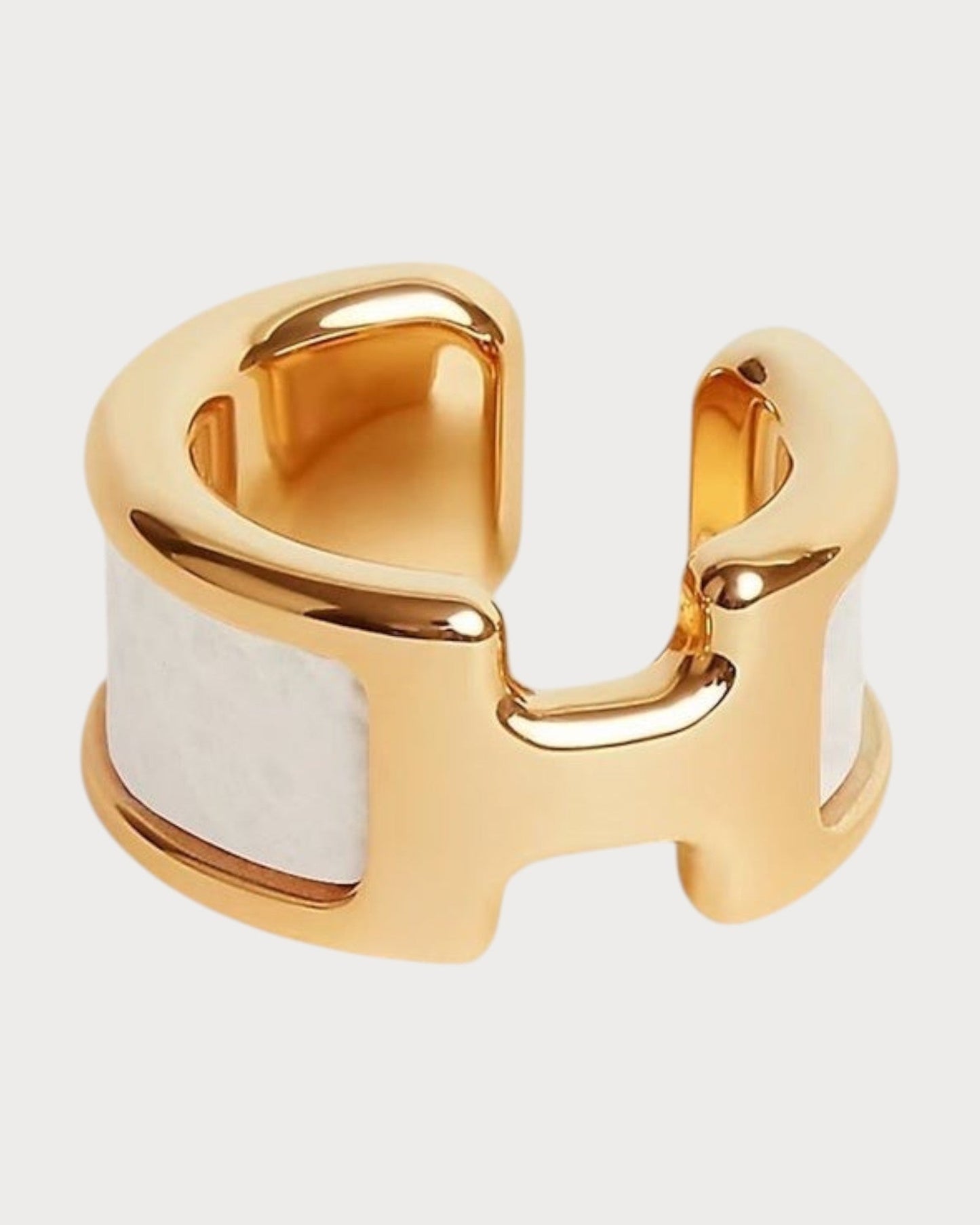 HERMES Olympe Ear Cuff Calfskin(Many/Gold)