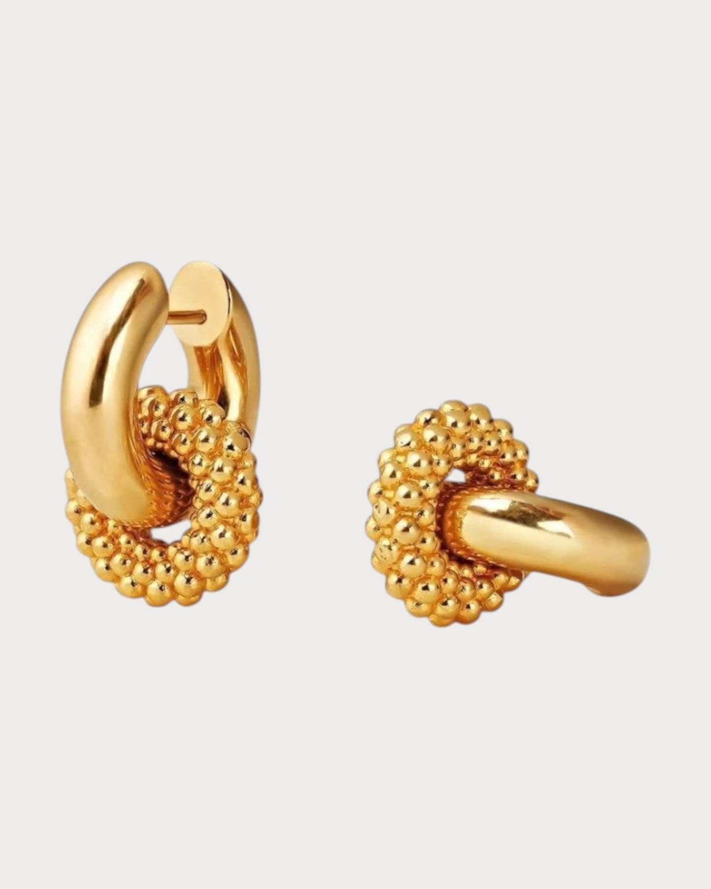 LORO PIANA Bubble Double Hoop Earrings(Gold)