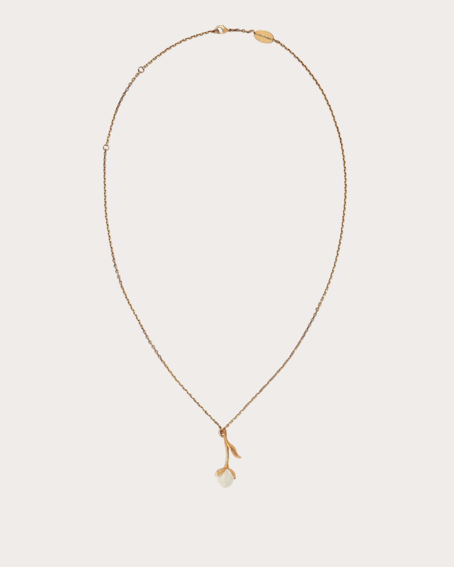 LORO PIANA Linen Flower Bud Necklace(Gold/White)
