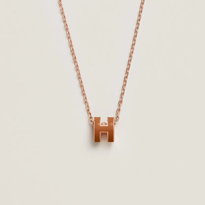 HERMES Rose Gold Pop H Necklace Metal(Many)
