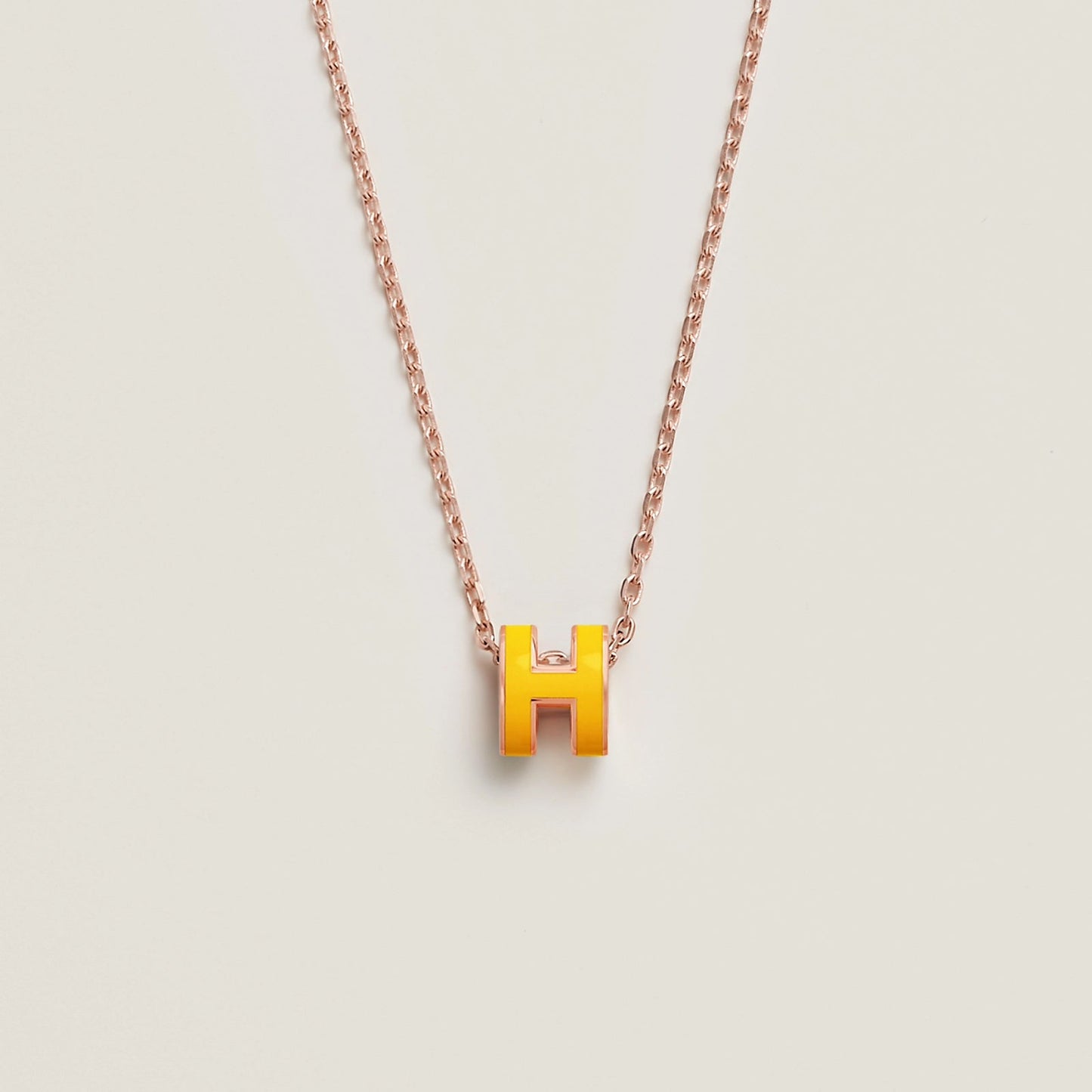 HERMES Rose Gold Pop H Necklace Metal(Many)