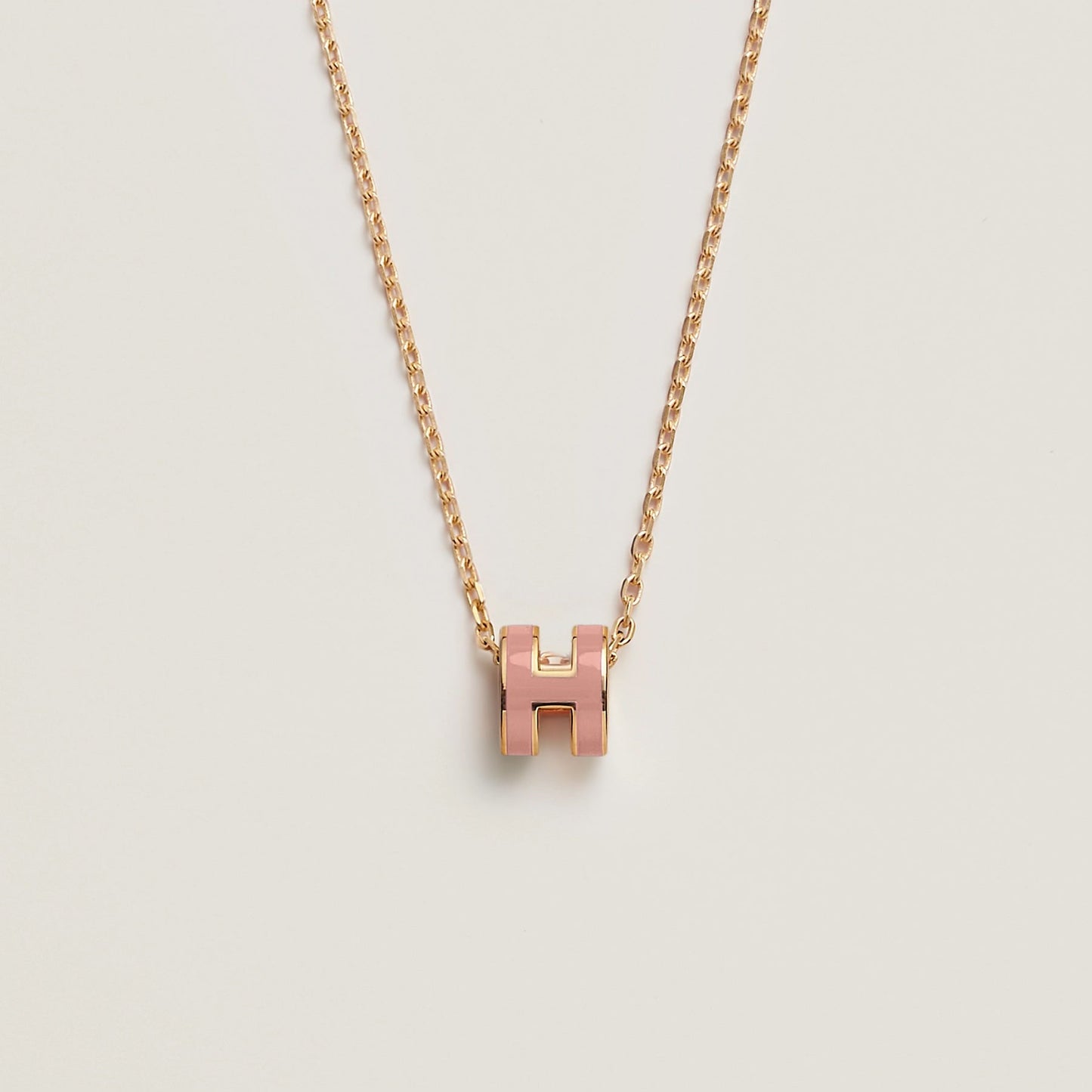 HERMES Rose Gold Pop H Necklace Metal(Many)
