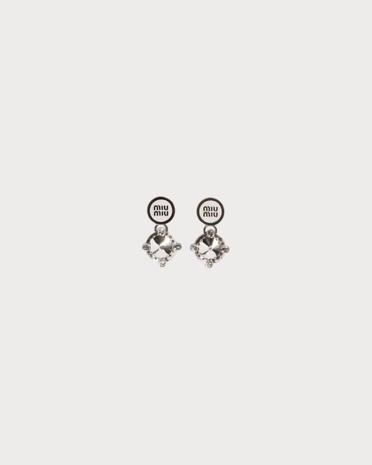 MIU MIU Metal Earrings with Crystals(3 Colors)