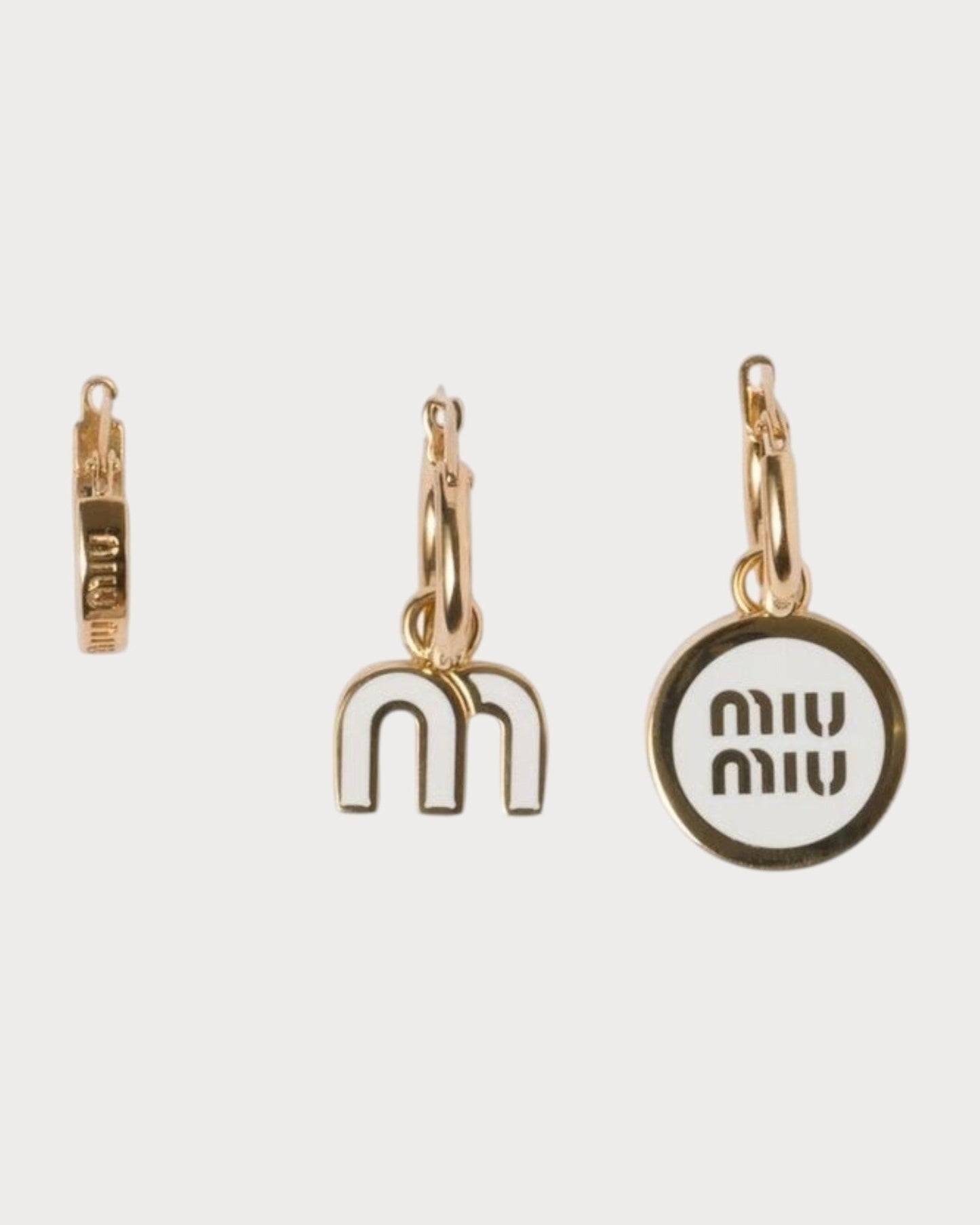 MIU MIU Set of Enameled Metal Earrings(4 Colors)