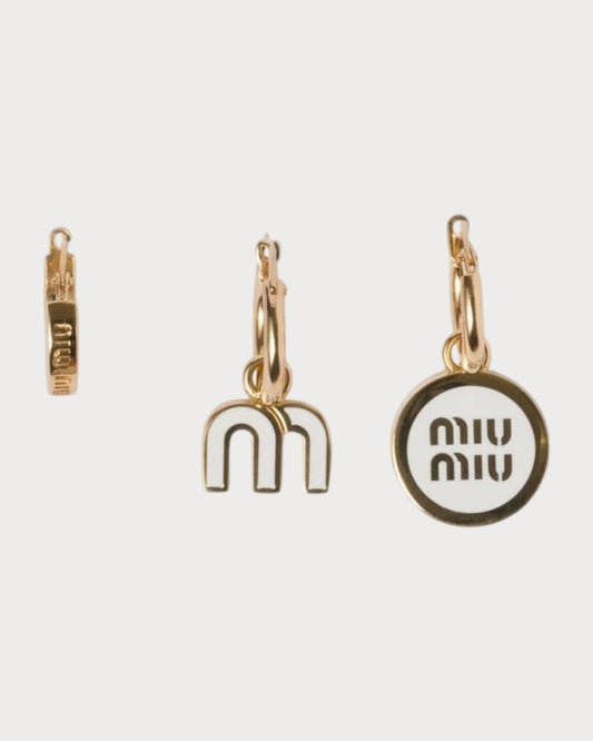 MIU MIU Set of Enameled Metal Earrings(4 Colors)
