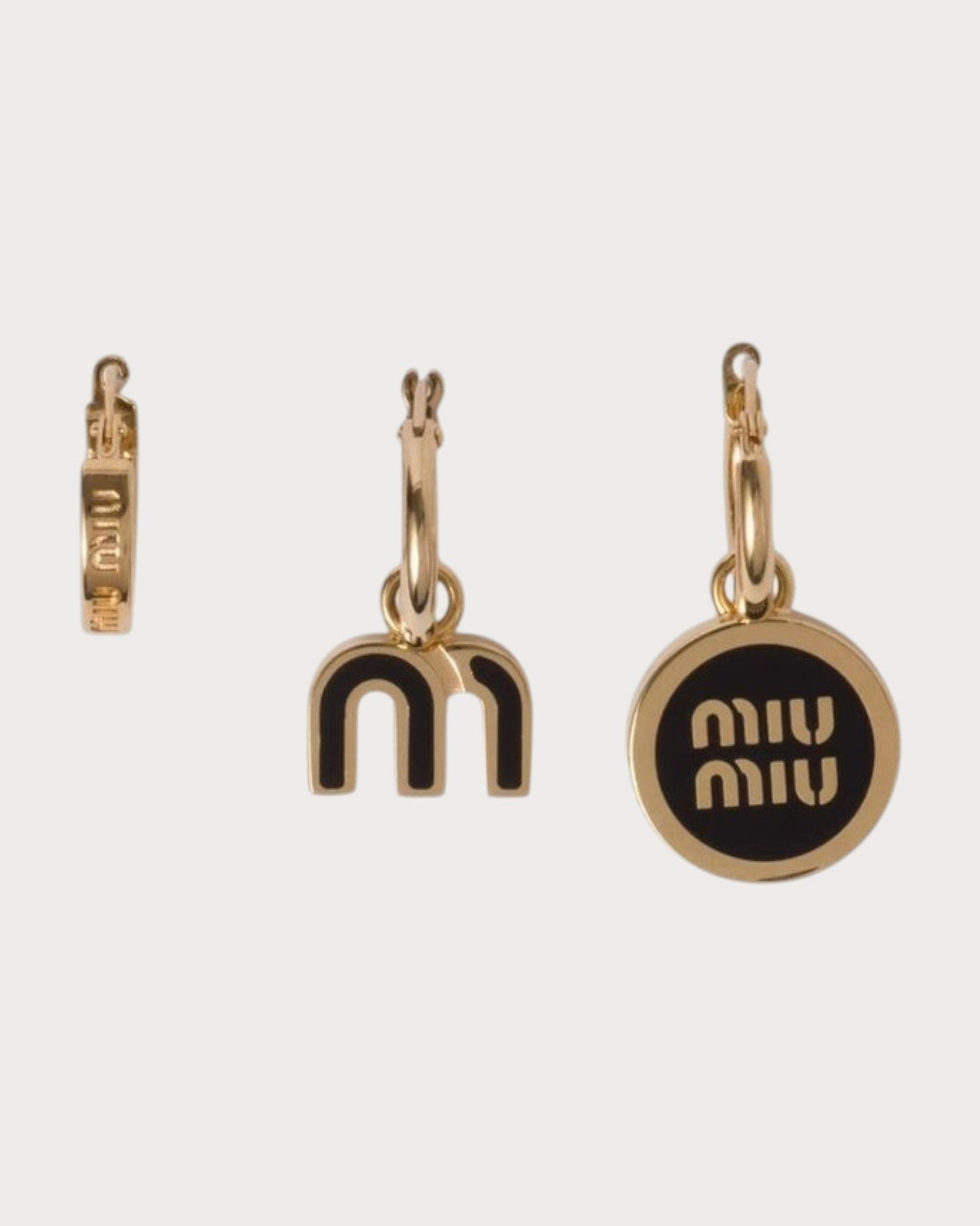 MIU MIU Set of Enameled Metal Earrings(4 Colors)