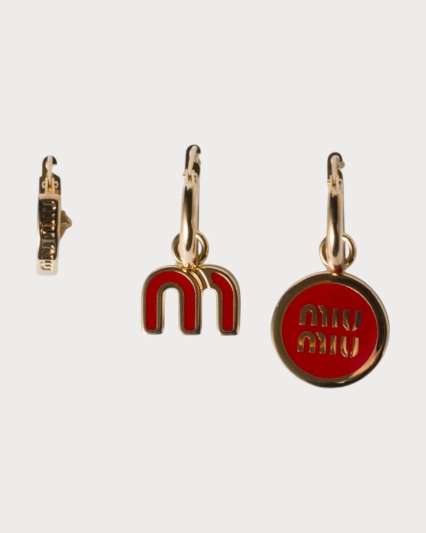 MIU MIU Set of Enameled Metal Earrings(4 Colors)