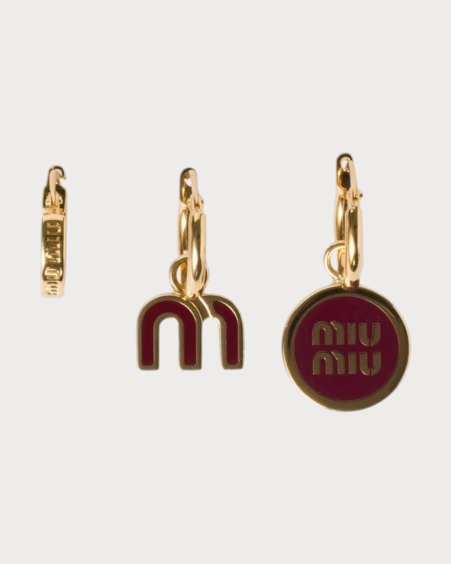 MIU MIU Set of Enameled Metal Earrings(4 Colors)