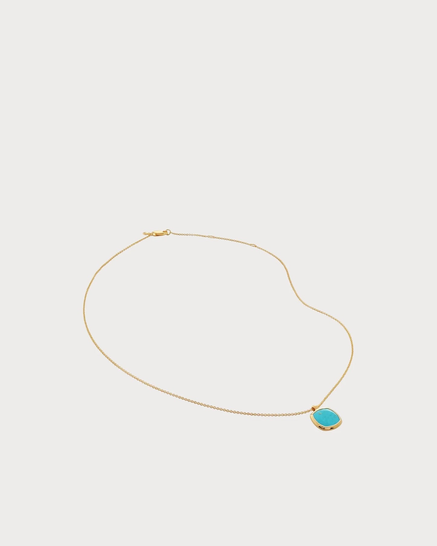 MONICA VINADER Delphi 18ct Yellow Gold-Plated Vermeil and Turquoise Pendant Necklace(藍綠色)
