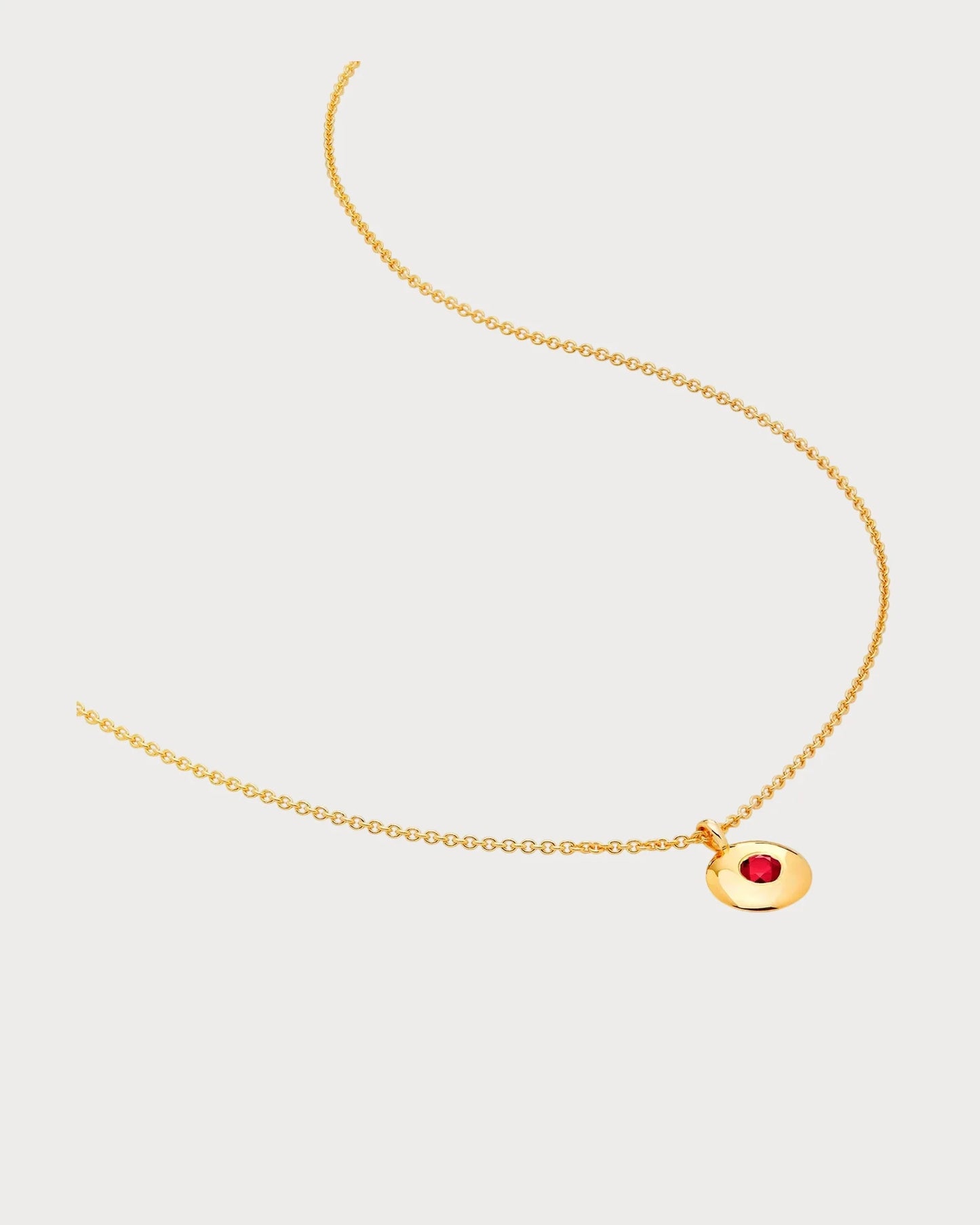 MONICA VINADER January birthstone and Garnet Pendant Necklace 925 Silver(Gold)