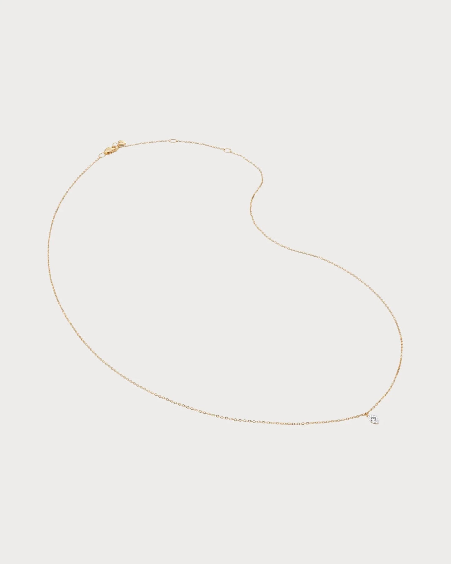 MONICA VINADER Marquise 14ct Yellow Gold And 0.016ct Lab-Grown Diamond Pendant Necklace(Gold)