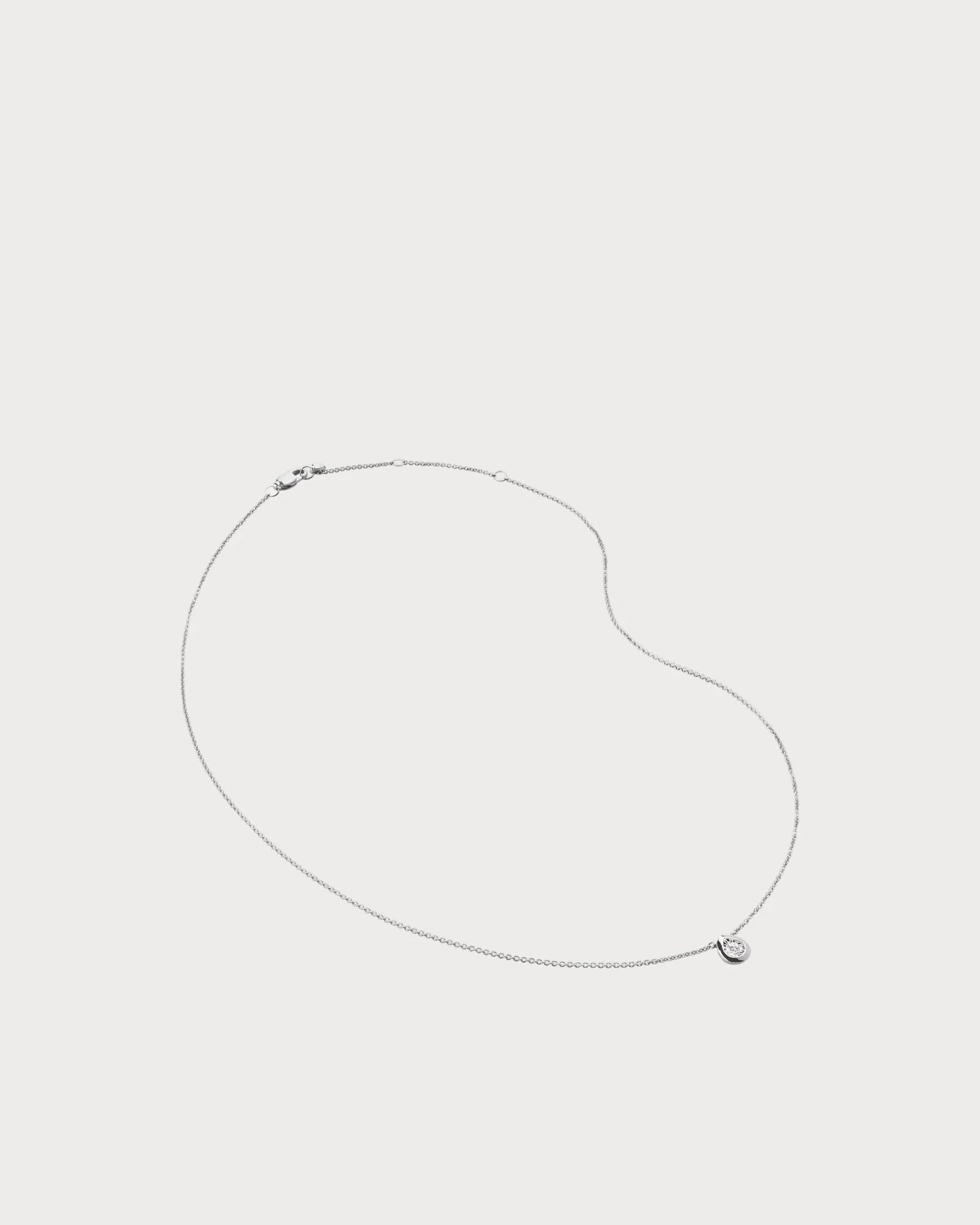 MONICA VINADER Solitaire Pear Sterling-Silver and 0.06ct Lab-Grown Diamond Necklace(Silver)