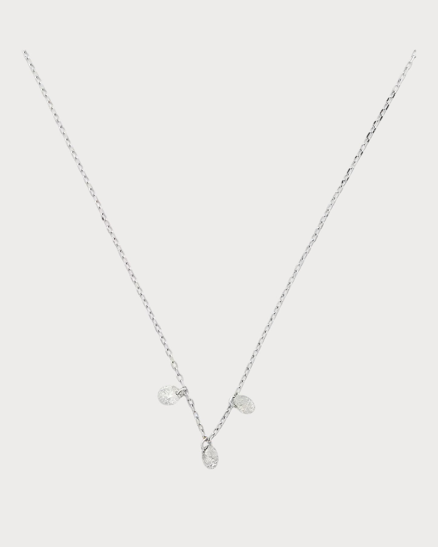 PERSEE White Gold and Diamond 3-Stone Danae Necklace(White Gold)
