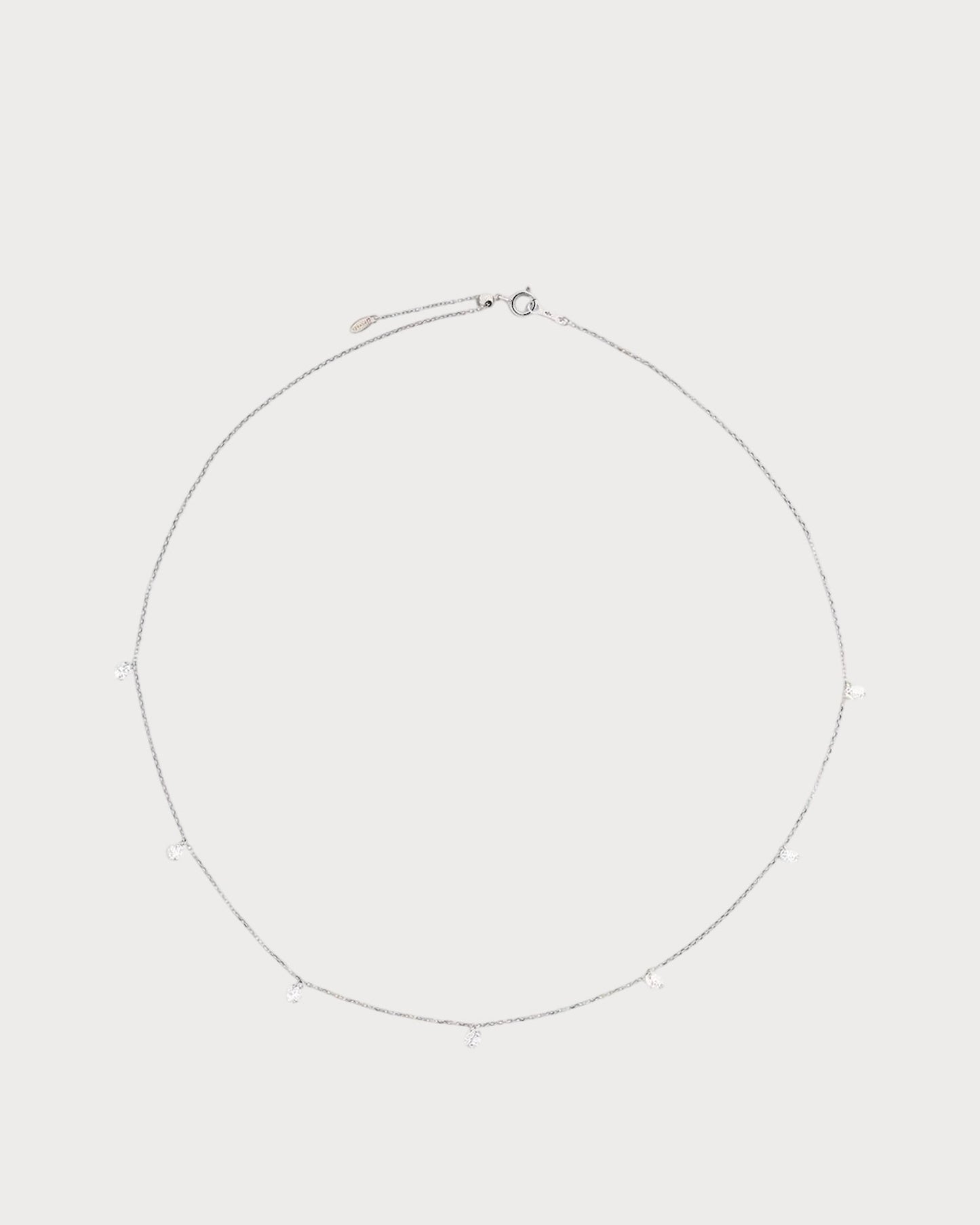 PERSEE White Gold and Diamond 7-Stone Danae Necklace(White Gold)