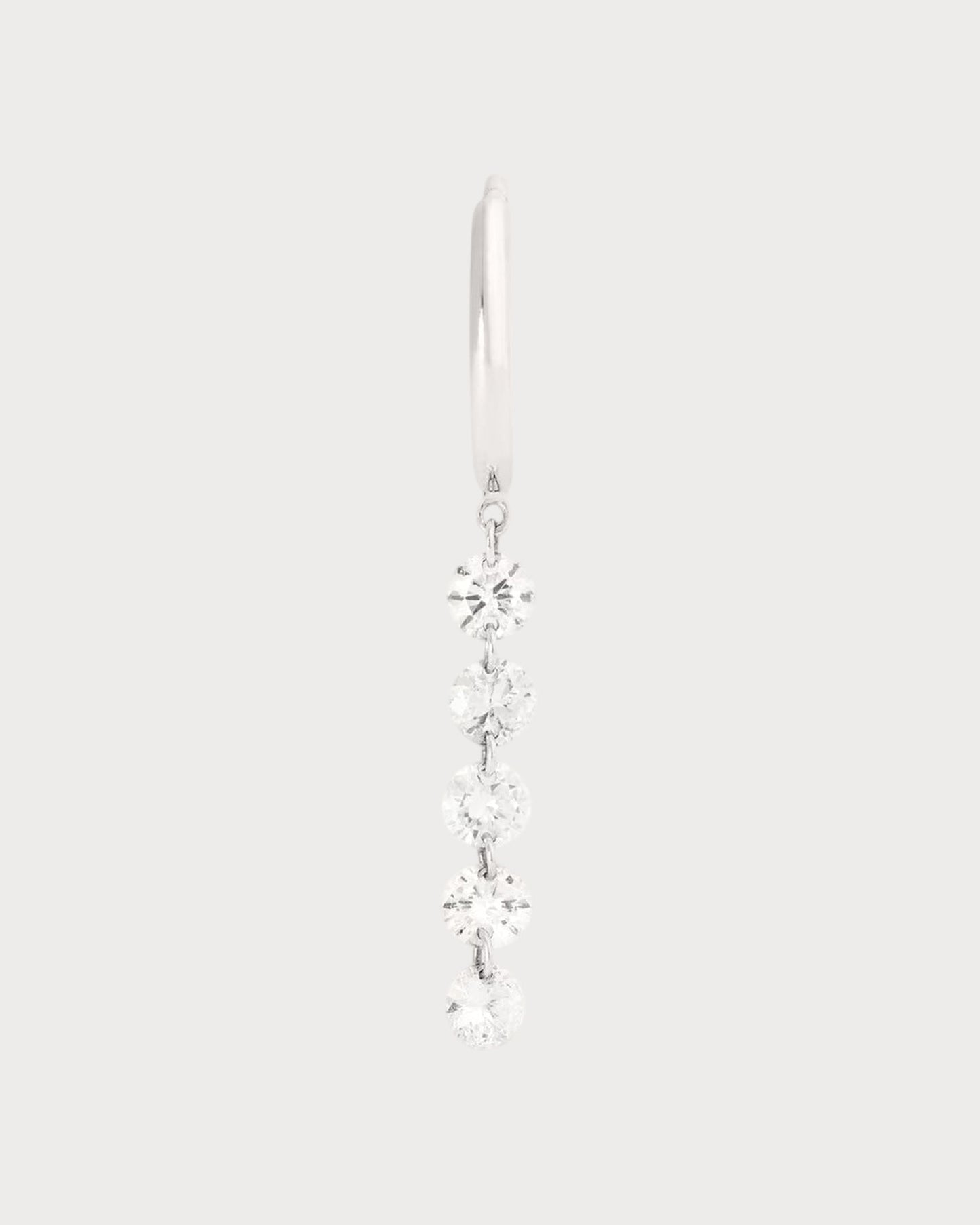 PERSEE White Gold and Diamond Danae Single Hoop Earring(White Gold)