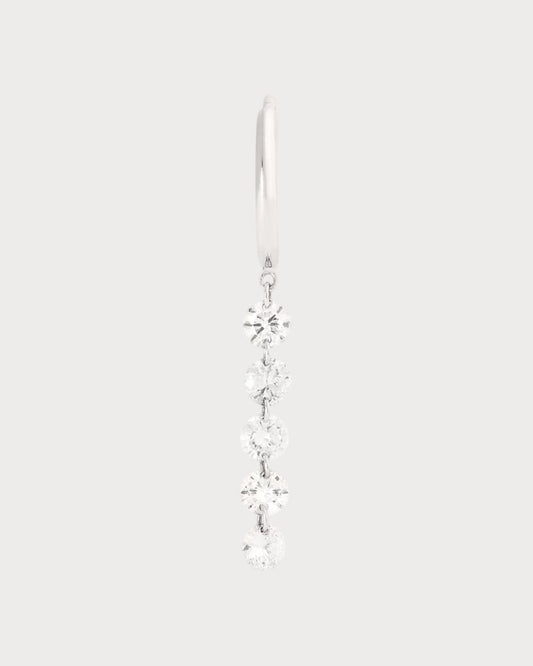 PERSEE White Gold and Diamond Danae Single Hoop Earring(White Gold)