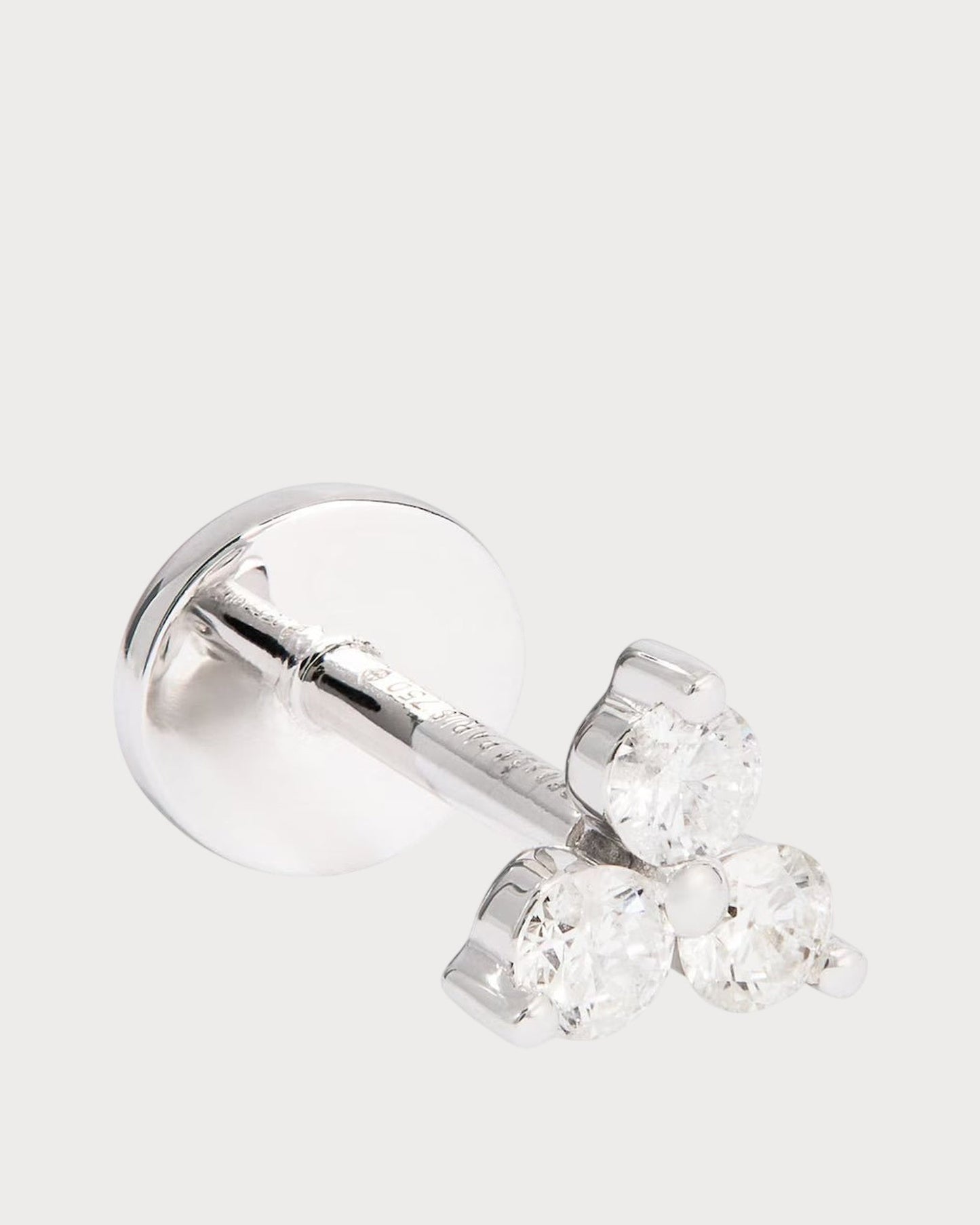 PERSEE White Gold and Diamond Triangle Single Earring(White Gold)
