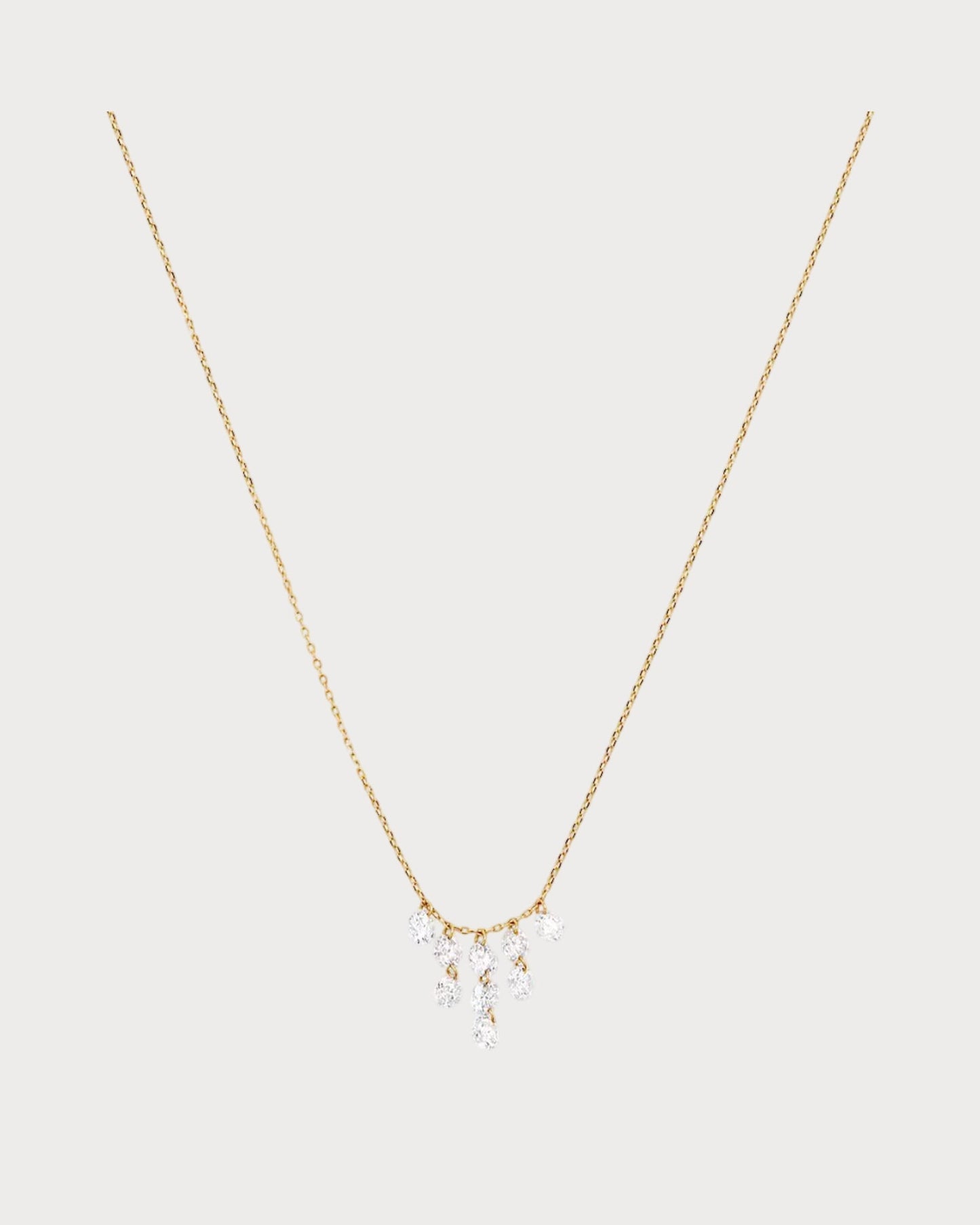 PERSEE Yellow Gold and Diamond Celeste Triangle Necklace(Yellow Gold)