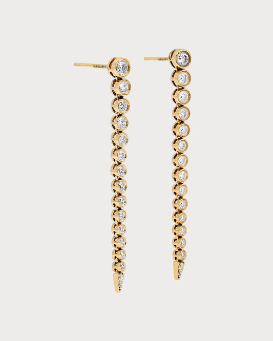 PERSEE Yellow Gold and Diamond Danae Gradient Earrings(Yellow Gold)